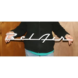 1955-56 Chevrolet Bel Air Script Emblem Metal Sign, 34 in, GM Licensed