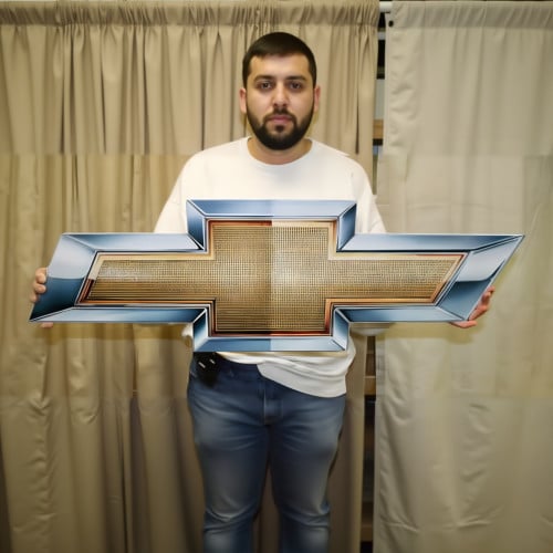 Chevrolet Bowtie Metal Sign - 50 x 14 in Officially Licensed