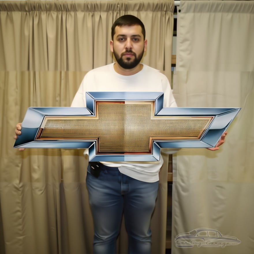Chevrolet Bowtie Metal Sign - 50 x 14 in Officially Licensed