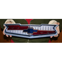 1957 Chevy Bel Air Hood Bar Emblem Metal Sign, 50x13, Licensed