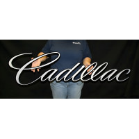 Officially Licensed Cadillac Script Metal Cutout Sign, 50 x 14