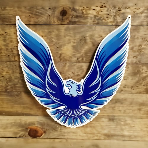 1978-81 Pontiac Trans Am Firebird Blue Hood Bird Metal Wall Sign