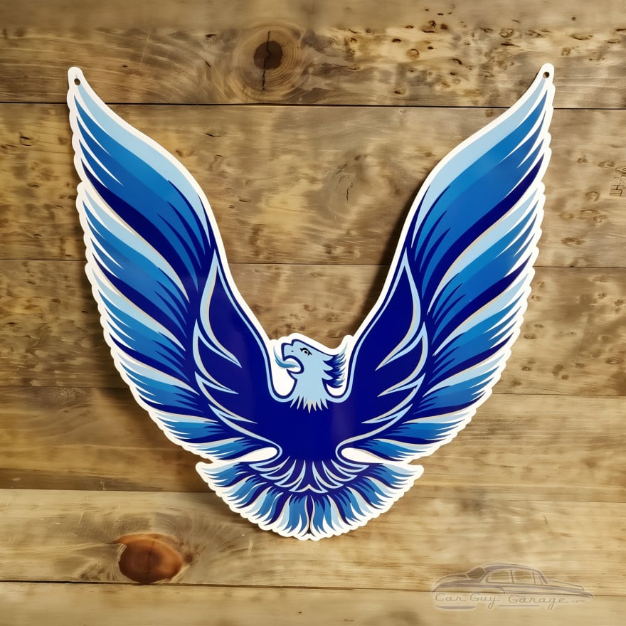1978-81 Pontiac Trans Am Firebird Blue Hood Bird Metal Wall Sign
