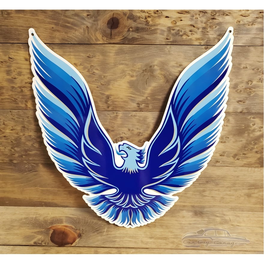 1978-81 Pontiac Trans Am Firebird Blue Hood Bird Metal Wall Sign