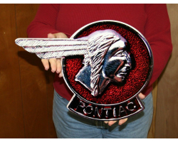 Pontiac Chief Head Emblem Metal Sign