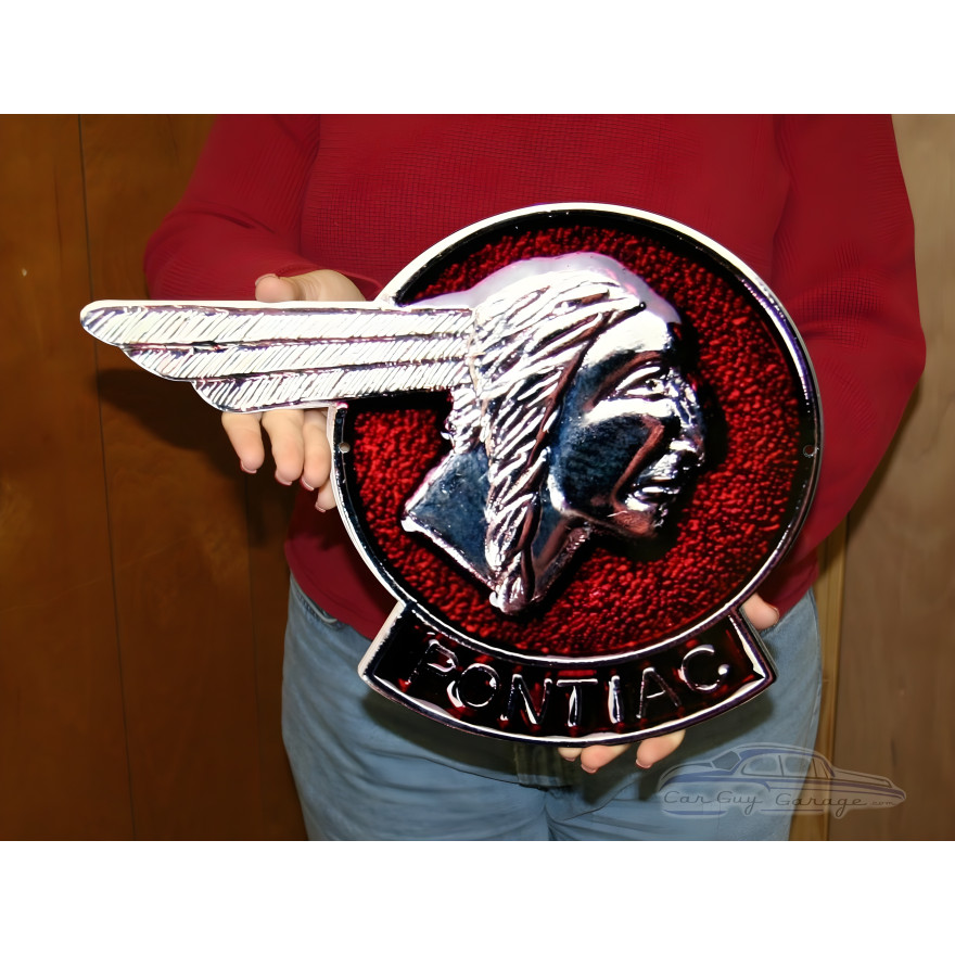 Pontiac Chief Head Emblem Metal Sign Pontiac Chief Head Emblem Metal Sign