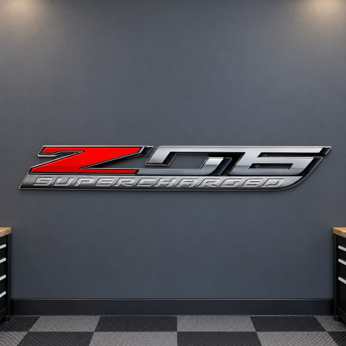 Corvette Metal Sign - C7 Z06 Supercharged GM Licensed