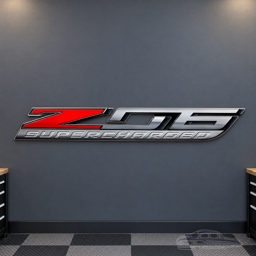 Corvette Metal Sign - C7 Z06 Supercharged GM Licensed