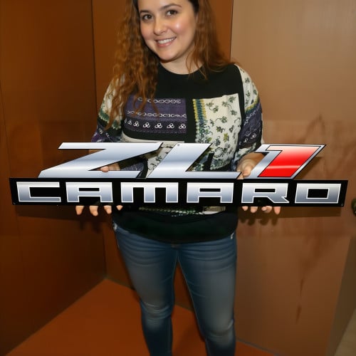 Chevy Camaro ZL1 Metal Garage Sign - 34 x 8 in, Officially Licensed