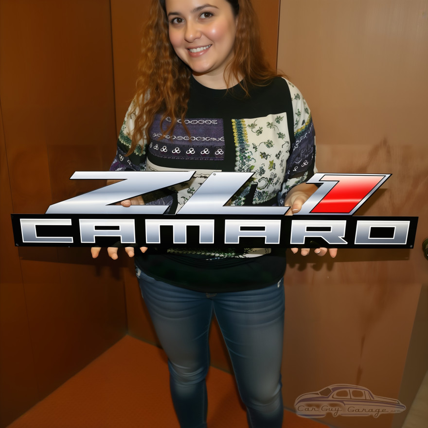 Chevy Camaro ZL1 Metal Garage Sign - 34 x 8 in, Officially Licensed