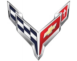 Corvette C8 Crossed Flags Metal Sign