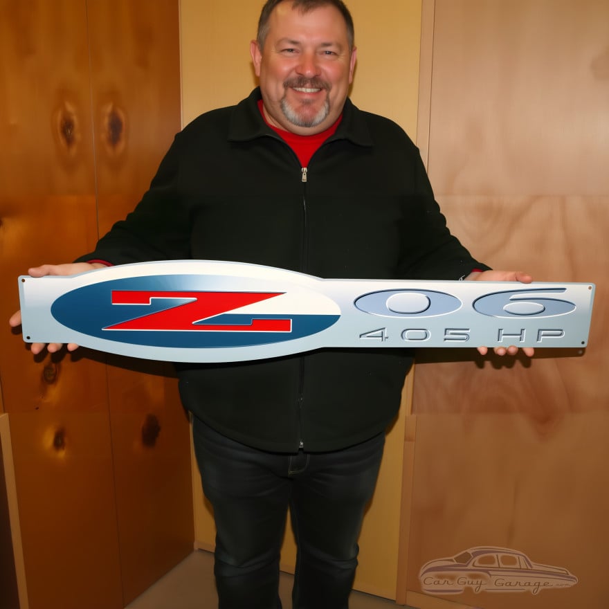 Chevrolet Corvette C5 Z06 405 HP Steel Wall Sign 36 x 7