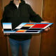 Cadillac V-Series V Logo Metal Sign - 30 x 7 Inch