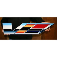 Cadillac V-Series V Logo Metal Sign - 30 x 7 Inch