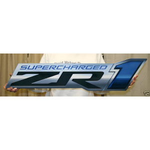 Corvette C6 ZR1 Supercharged Metal Sign, 34x8 in, 14-Gauge Steel