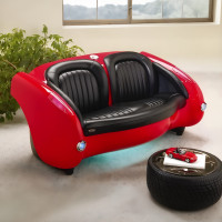1957 Corvette-Style Fiberglass Couch with Motion-Sensor Lights