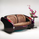 1957 Deep Purple Corvette with Caramel Brown Leather Couch 1957 Deep Purple Corvette with Caramel Brown Leather Couch