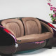 1957 Deep Purple Corvette with Caramel Brown Leather Couch