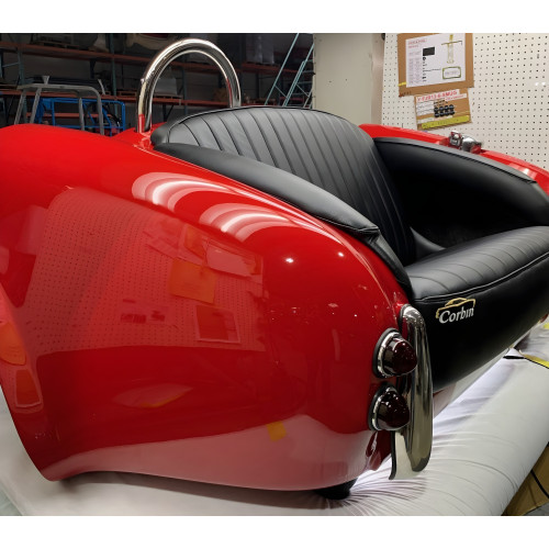 Classic Red Cobra with Black Leather Couch