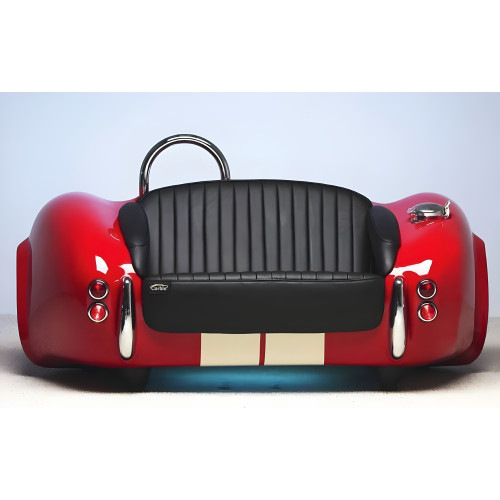 Classic Red Cobra with Black Leather Couch