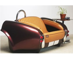Classy Chestnut Brown Cobra with Tan Leather Couch