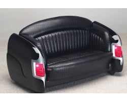 1951 Black Mercury with Black Leather Couch