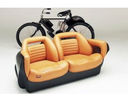 Black and Tan Dodge Viper Couch 