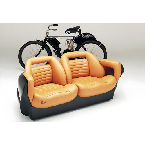 Black and Tan Dodge Viper Couch 