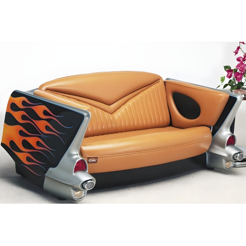 Black with Flames 1957 Chevy Couch
