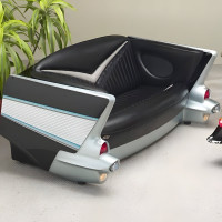 1957 Chevy Styled Tailfin Couch - Custom Fiberglass, Lighted
