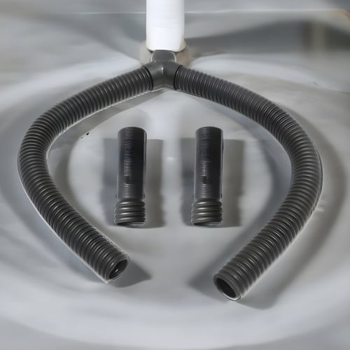 2.5 inch Exhaust Hose with Adapters for Dual 2 inch Straight Pipes