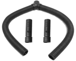 2.5 inch Exhaust Hose with Adapters for Dual 2 inch Straight Pipes