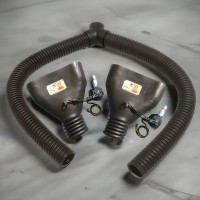 3 inch Garage Exhaust Hose Dual Tailpipe Y Kit, Flush-Mount Oval Adapters