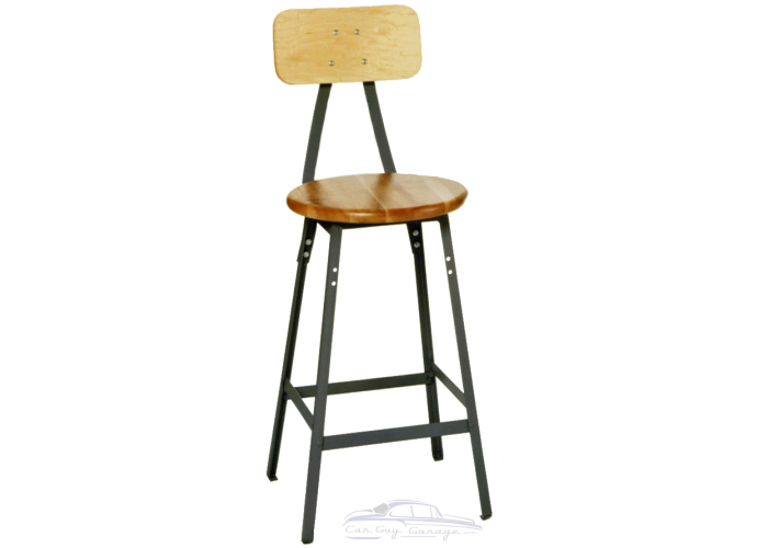 Industrial Shop Stool with Backrest- 18"