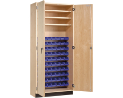 Solid Maple 36"W x 18"D x 84"H Parts Storage Garage Cabinet