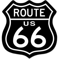 Route US 66 Inverse Metal Sign - 28" x 29"