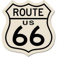 Route US 66 Metal Sign - 28" x 29"