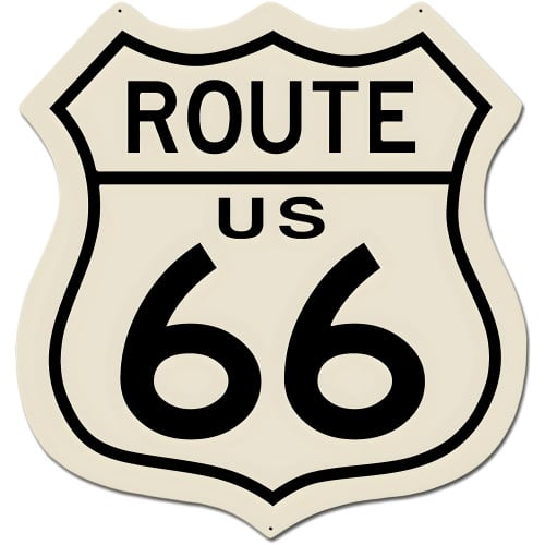Route US 66 Metal Sign - 28" x 29"