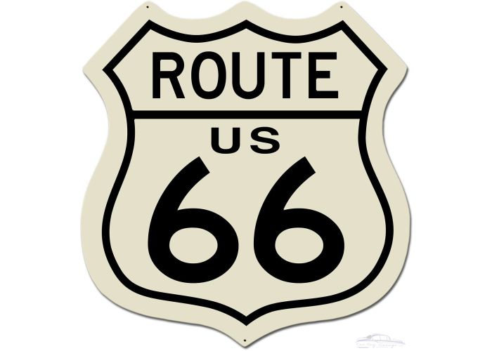 Route US 66 Metal Sign - 28" x 29"