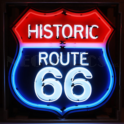 Route 66 Neon Sign - Historic Shield Neon