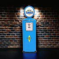 Blue Sunoco Tokheim 39 Wall Gas Pump - 56" Tall x 22" Wide x 4.5" Deep