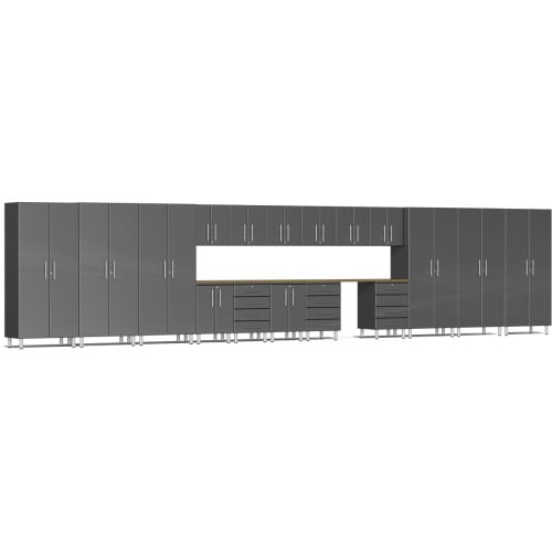 Grey Modular 19 Piece Garage Cabinet Super-Set