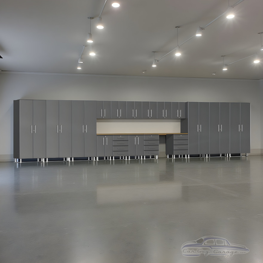Grey Modular Ulti-Mate 19-Piece Garage Cabinet System with Workbench