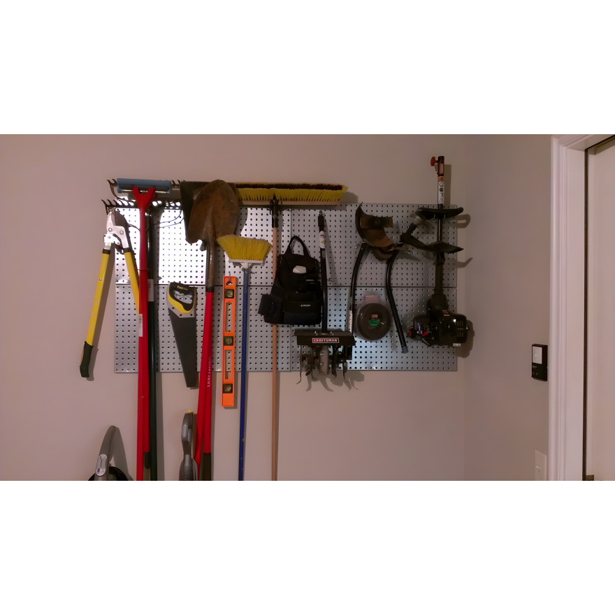 Four 16 by 32 inch Galvanized Steel Pegboards Four 16 by 32 inch Galvanized Steel Pegboards