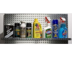 Two 16 inch Galvanized Steel Pegboard Shelves