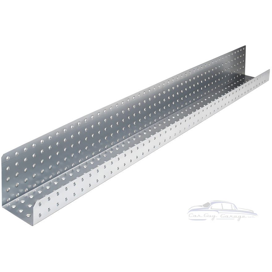 Two 48" by 3" Galvanized Steel Pegboard Shelves Two 48" by 3" Galvanized Steel Pegboard Shelves