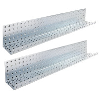 2-Pack Galvanized Steel Pegboard Ledge Shelves, 32 x 5 in