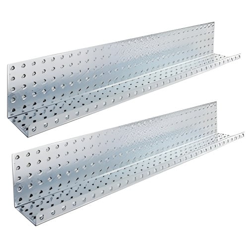 Two 32" by 5" Galvanized Steel Pegboard Shelves