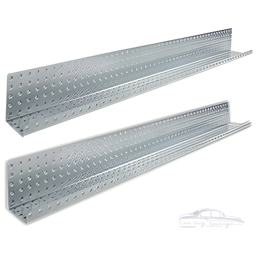 Two 48" by 5" Galvanized Steel Pegboard Shelves Two 48" by 5" Galvanized Steel Pegboard Shelves