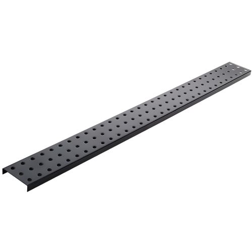 Two Black 3" x 32" Metal Pegboard Strips